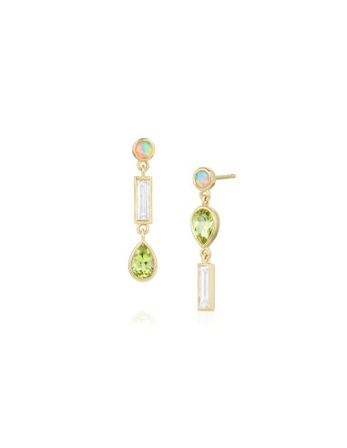 0.35tcw Diamond, 0.94tcw Peridot and Opal Earrings commande en ligne