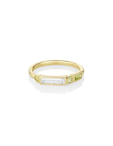 0.15ct Diamond and Peridot Linear Ring Par le système avancé 