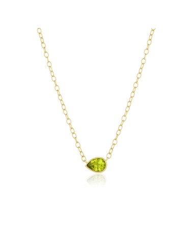 1.90ct Peridot Pear Shape Necklace Fin de série