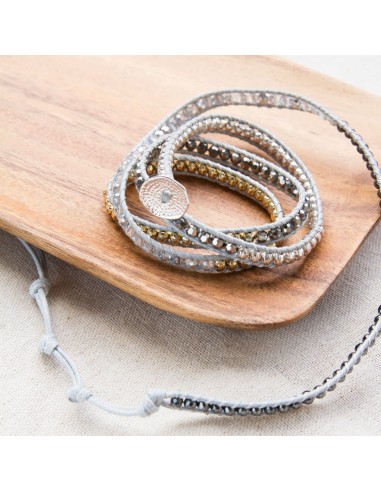 It's a Wrap Bracelet - Light Grey Metallics de pas cher