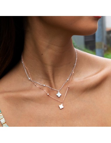 Mother of Pearl Clover with Zircon Necklace meilleur choix