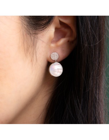 Lustre Mother of Pearl Earrings rembourrage situé sous