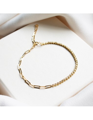 Diamond and Link Chain 18K Gold Bracelet 50% de réduction en Octobre 2024