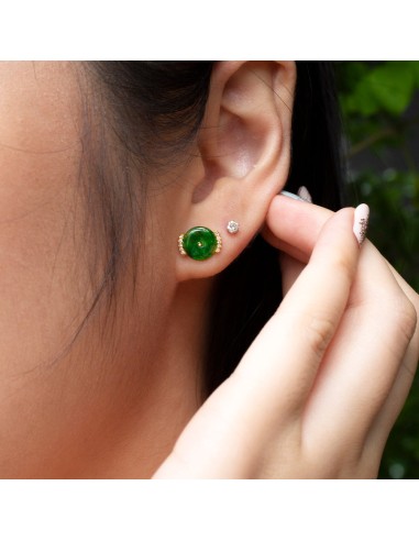 (PRE-ORDER) Jade Donut and Diamond 18K Gold Studs la colonne vertébrale