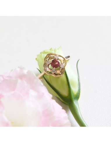 Peranakan Sparkle Ring with Pink Tourmaline and Diamonds shop