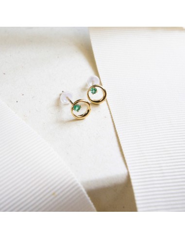 Emerald Circle 10k Gold Studs en ligne