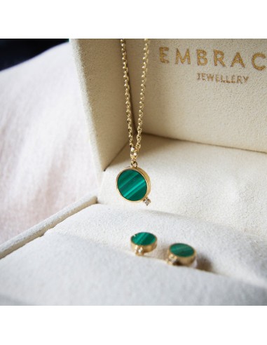 Malachite Circle & Diamond Necklace rembourrage situé sous