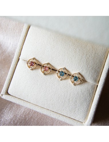 Blue Topaz & Diamond Studs prix pour 