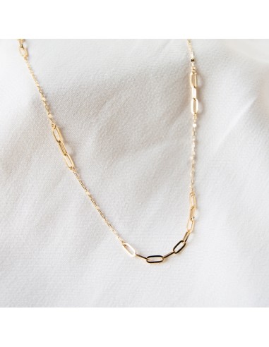 18K Gold Beaded Link Chain pas chere