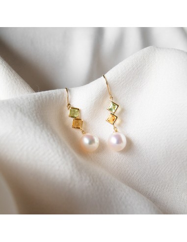 Peridot, Citrine & Akoya Pearl Earrings acheter