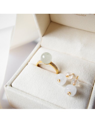 (PRE-ORDER) Ice Pearl Jade Ring with Diamonds Economisez 