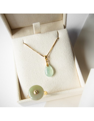 Teardrop Jade Pendant with Diamond 2 - 3 jours ouvrés.