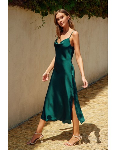 Dress Forum Going Out Cowl Neck Slip Dress- Dark Green acheter