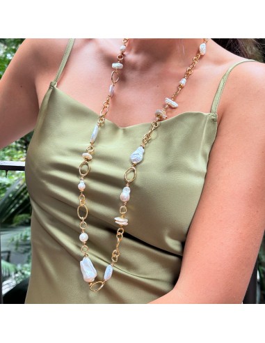 Velatti Deluxe Long Links Necklace with Freshwater & Baroque Pearls acheter en ligne