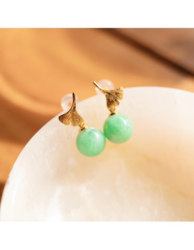 Ginkgo Leaf Jade Studs Venez découvrir notre 