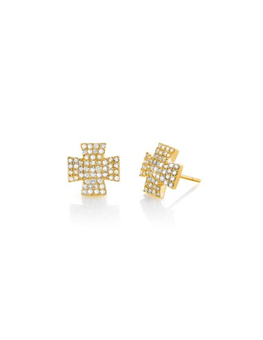 14k Gold Maltese Cross Earrings l'achat 