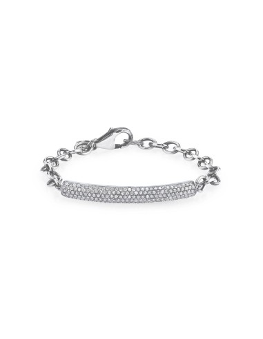 Link Chain Bracelet with Diamond Bar en stock