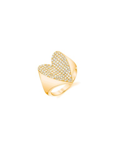 14K Gold Folded Heart Diamond Ring Toutes les collections ici