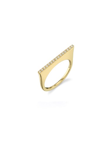 14K Diamond Tower Slice Ring Véritable concentré