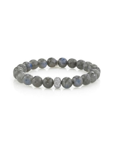 Labradorite Bracelet with Diamond Donut - 8mm en ligne