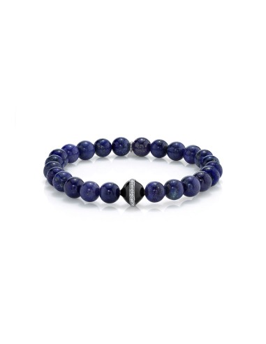 Mr. LOWE Men's Lapis Bracelet with Diamond Enamel Bead - 8mm commande en ligne