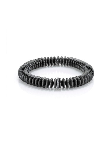 Mr. LOWE Men's Hematite Bracelet with Three Diamond Rondelles - 10mm de technologie