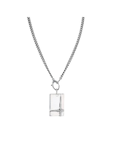 Mr. LOWE Men's Cross Dog Tag Chain Necklace les ligaments