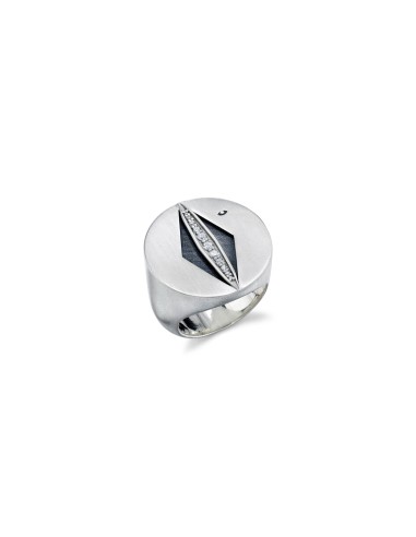 Mr. LOWE Men's Silver & Diamond Retro Signet Ring Le MVP de beaucoup