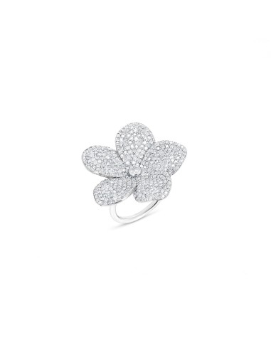 Plumeria with Bezeled Diamond Center Ring france