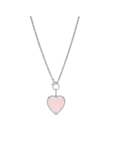 Rose Quartz & Diamond Heart Chain Necklace 2023