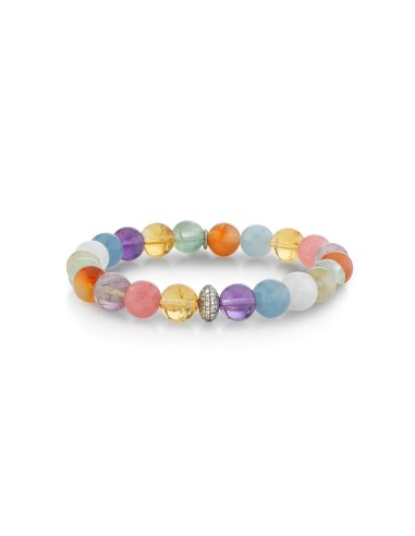 Chakra Stone Bracelet with Diamond Donut Bead - 8mm Venez acheter