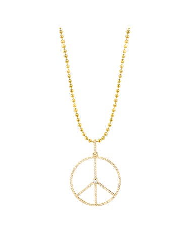 14k Gold & Diamond Peace Chain Necklace - 32" de technologie