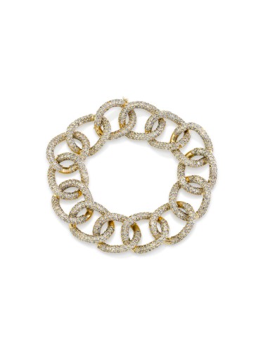 14K Gold Diamond Pave London Chain Bracelet - 17mm les muscles