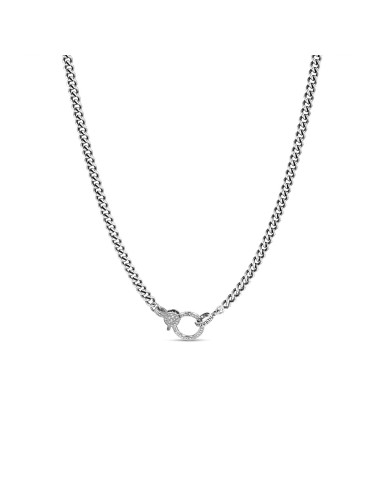 Short Curb Chain Necklace with Diamond Claw Clasp - 17" Venez acheter