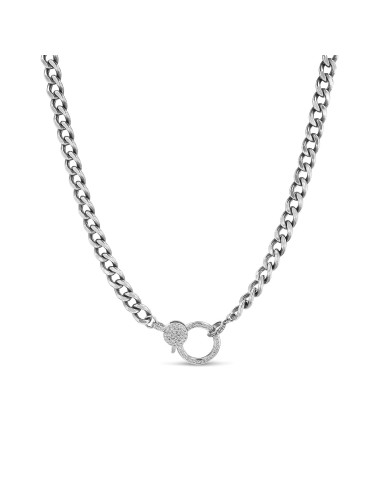 Short Heavy Cable Chain Necklace with Diamond Claw Clasp - 18" Dans la société mordern