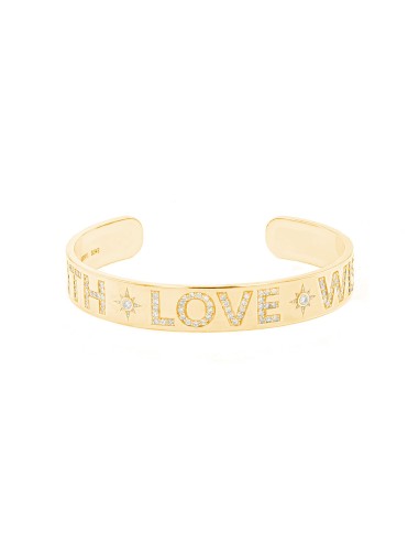 14k Faith Love Wisdom Diamond Cuff Bracelet paiement sécurisé