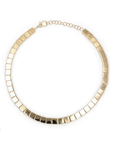 14k Gold Tile Necklace -14" français