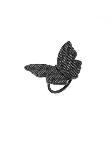 Butterfly Black Diamond Statement Ring À commander