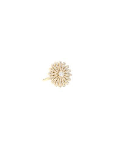 14k Gold Diamond Daisy Ring Paris Déstockage Promo