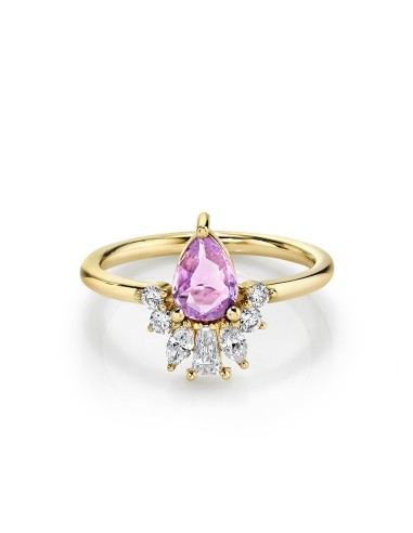 Lilac Pink Sapphire Pear Engagement Ring pas cheres