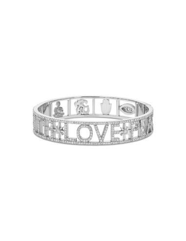 Faith Love Peace Icon Pave Hinge Bracelet ouvre sa boutique