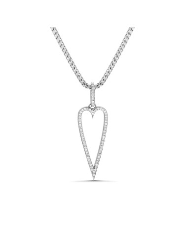 Double Sided Cut Out Diamond Heart Pendant pas cheres