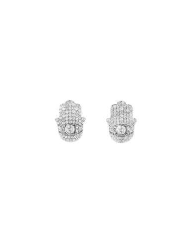 Diamond Hamsa Stud Earrings pas cher