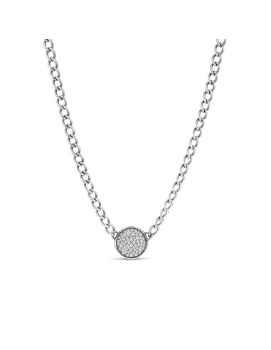 Round Diamond Cobblestone Pendant Necklace - 18" en stock