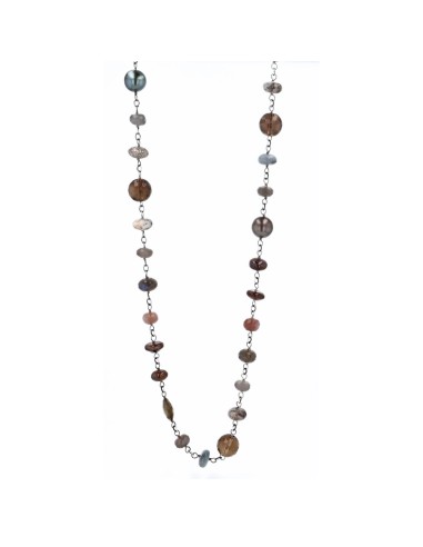 Neutral Gradient Mix Rope Necklace - 42" Pour