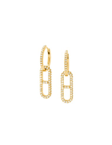 14K H Link Diamond Pave Huggie Hoop Earrings ou a consommer sur place