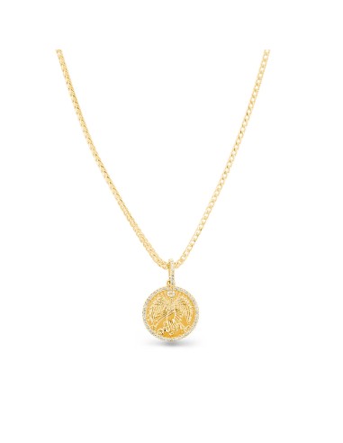 14K Gold and Diamond Guardian Angel Coin Necklace rembourrage situé sous