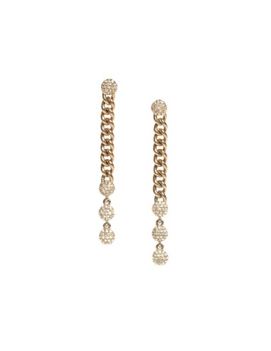 14K Gold Diamond Pebble Curb Chain Drop Earrings Le MVP de beaucoup