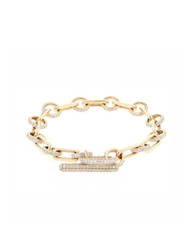 14K Gold Pave Diamond Soho Link Toggle Bracelet Comparez et commandez 