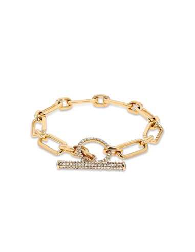 14K Gold Gwyneth Link Bracelet with Pave & Sapphire Toggle Les êtres humains sont 